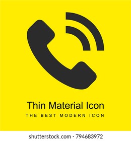 Telephone call bright yellow material minimal icon or logo design