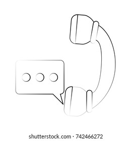 telephone call chat bubble icon image 
