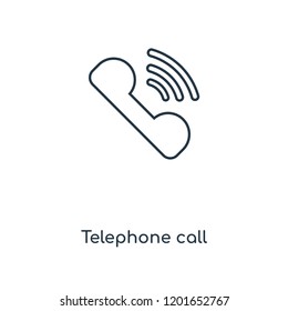 Telephone call concept line icon. Linear Telephone call concept outline symbol design. This simple element illustration can be used for web and mobile UI/UX.