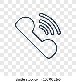 Telephone call concept vector linear icon isolated on transparent background, Telephone call concept transparency concept in outline style