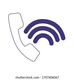 telephone call connection service customer isolated icon design vector illustration line style