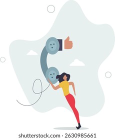Telephone call expert to generate lead or sales, success telemarketing tell promotion to prospect or client concept,. character life .