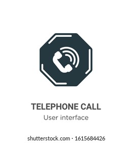Telephone call glyph icon vector on white background. Flat vector telephone call icon symbol sign from modern user interface collection for mobile concept and web apps design.