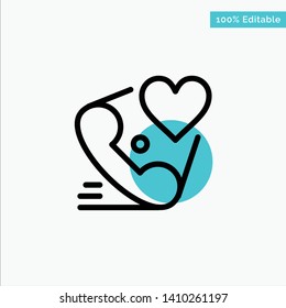 Telephone, Call, Heart, Love, Valentine turquoise highlight circle point Vector icon