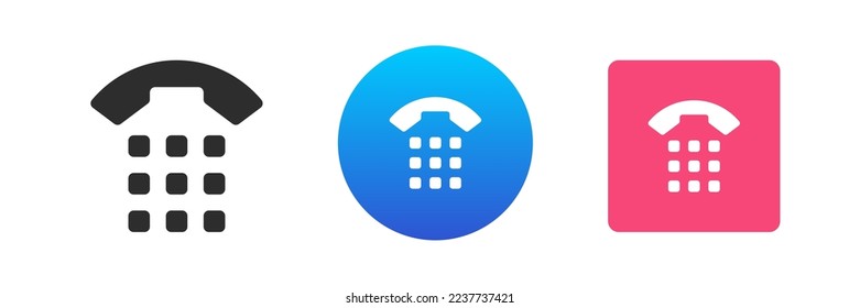 Icono conjunto de icono de la línea de ayuda de comunicación del asistente de asistencia al cliente de la mesa de ayuda telefónica vectorial ilustración plana. Teléfono de línea directa vintage teléfono celular botón de diálogo servicio de consultoría de conversaciones