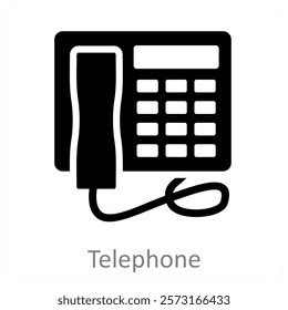 Telephone and call icon concept