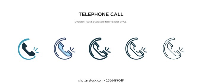 telephone call icon in different style vector illustration. two colored and black telephone call vector icons designed in filled, outline, line and stroke style can be used for web, mobile, ui