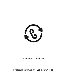 Telephone Call Icon. Editable Stroke