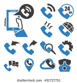 telephone call icon set