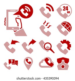 telephone call icon set