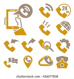 telephone call icon set