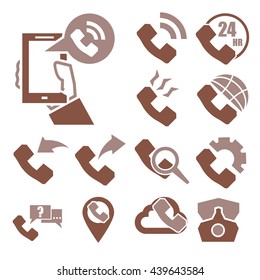 telephone call icon set