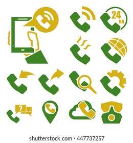 telephone call icon set