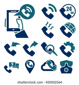 telephone call icon set