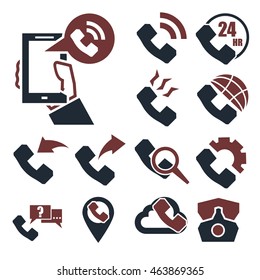 telephone call icon set