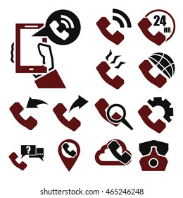 telephone call icon set