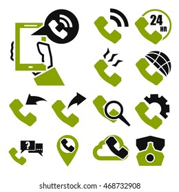 telephone call icon set
