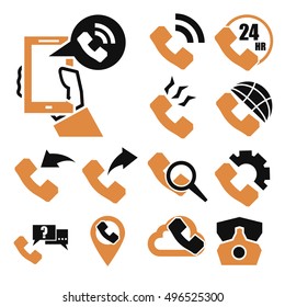telephone call icon set