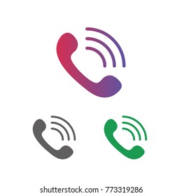 Telephone call icon set vector clipart isolated on white. Web site elements