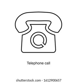 Telephone call icon vector on white background. Black icon illustration