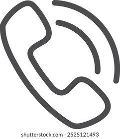 Icono de línea de llamada telefónica. Símbolo del teléfono que suena