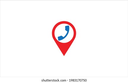 Telephone Call Location Icon Vector Illustration Stock Vector (Royalty ...