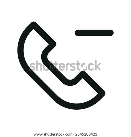 Telephone call minus UI icon, call minus simple line user interface vector symbol