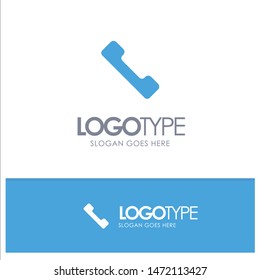 Telephone, Call, Mobile Blue Solid Logo with place for tagline
