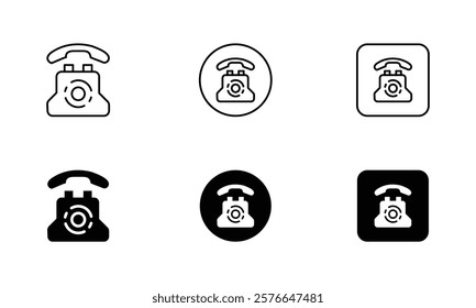 Telephone, telephone call, old phone, phone, phone call, old, vintage, Outline signs and more, perfect for websites, apps, and print projects; these scalable icons are fully customizable for print.