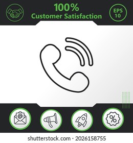 teléfono, llamada, elementos gráficos de iconos vectoriales antiguos para su trabajo - Diseño moderno