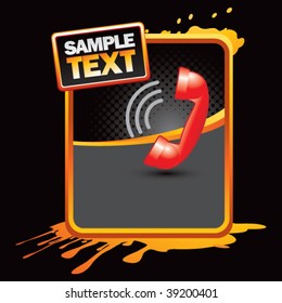 Telefonanruf auf orangefarbenem Banner