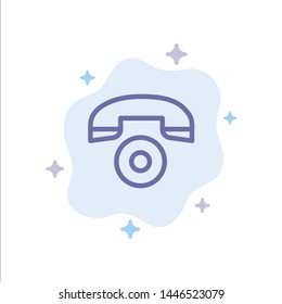Telephone, Call, Phone Blue Icon on Abstract Cloud Background