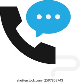 Telephone Call Phone Icon Vector Flat Illustration