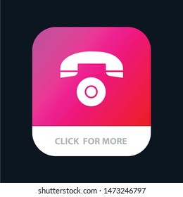Telephone, Call, Phone Mobile App Button. Android and IOS Glyph Version