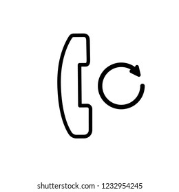 Telephone call repeat outline icon. linear style sign for mobile concept and web design. Phone recall simple line vector icon. Symbol, logo illustration. Pixel perfect vector graphics