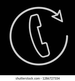 Telephone call repeat outline icon