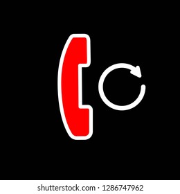 Telephone call repeat outline icon