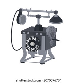 Telephone. A call to a retro phone, vector illustration