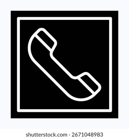 Telephone, Call Sign Vector Icon, Isolated Vector Silhouette Style Icon,