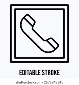 Telephone, Call Sign Vector Icon, Isolated Vector Lineal Style Icon,