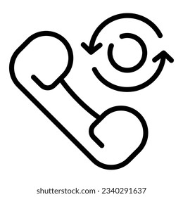 Telephone call support icon outline vector. Customer chat. Center help