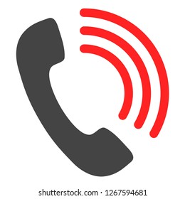 Telephone call vector illustration on a white background. An isolated flat icon illustration of telephone call with nobody.