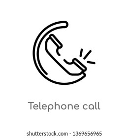telephone call vector line icon. Simple element illustration. telephone call outline icon from user interface concept. Can be used for web and mobile