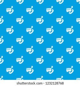 Telephone calls pattern vector seamless blue repeat for any use