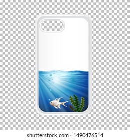 Telephone case design with fish under the ocean illustration