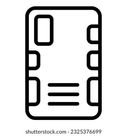Umriss-Vektorgrafik für Telefongehäuse. Telefonabdeckung. Geräteschutz