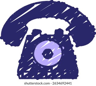 Telephone Chalk Drawing in bright neon colors