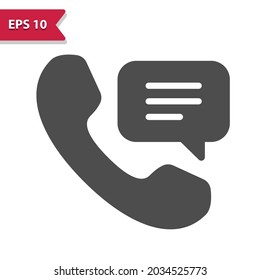 Telephone With Chat Bubble - Phone Call Icon. Professional, pixel perfect icon, EPS 10 format.