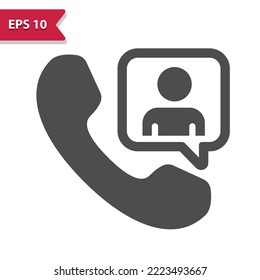 Telephone With Chat Bubble - Phone Call Icon. Call Center, Customer Service. Professional, pixel perfect icon, EPS 10 format.