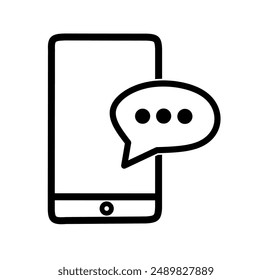 Telefon-Chat-Symbol-Vektorgrafik mit einfachem Design